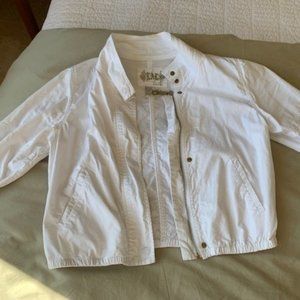 Cotton White cropped jacket
